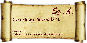 Szendrey Adeodát névjegykártya